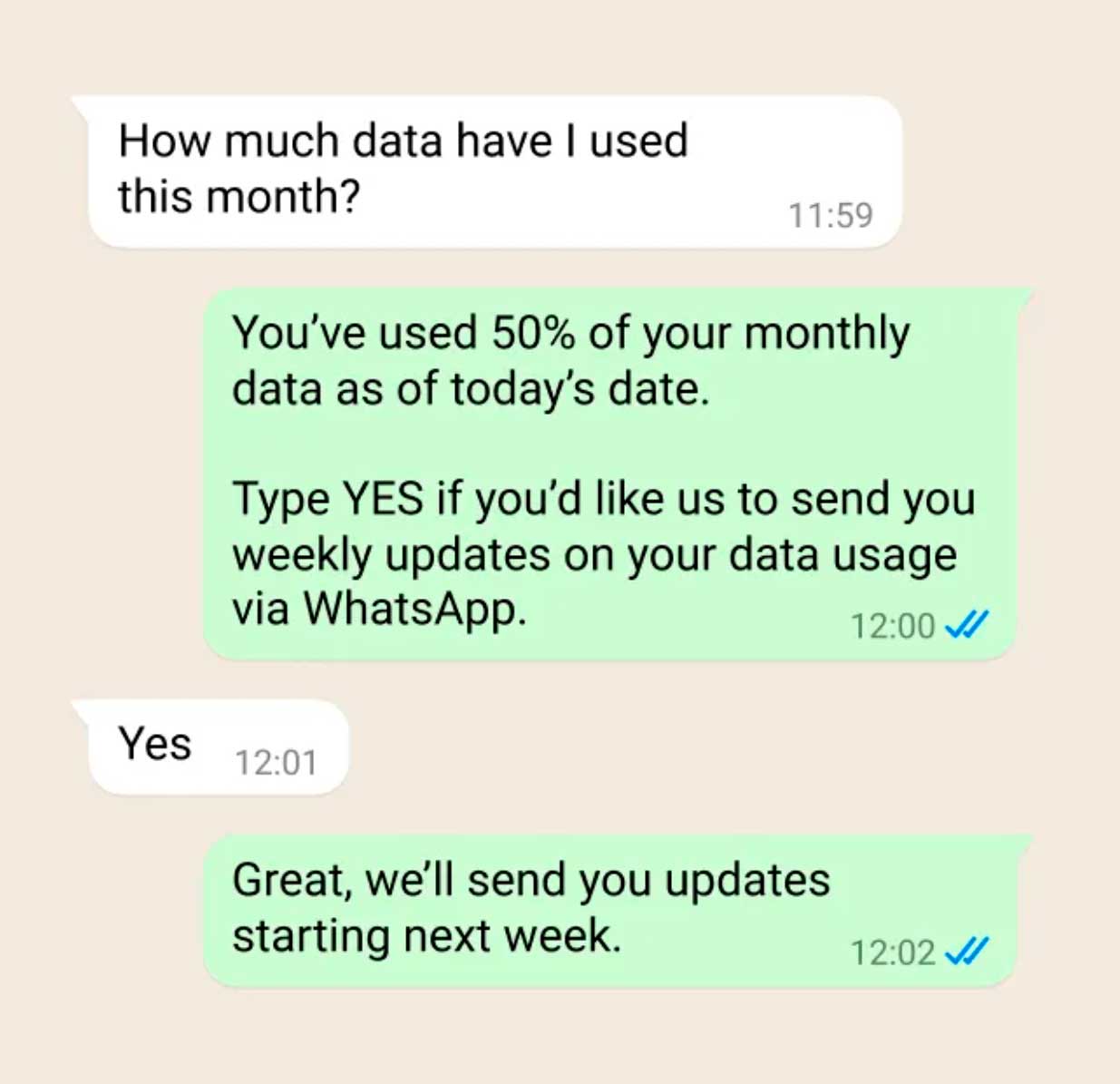 WhatsApp Service Conversation